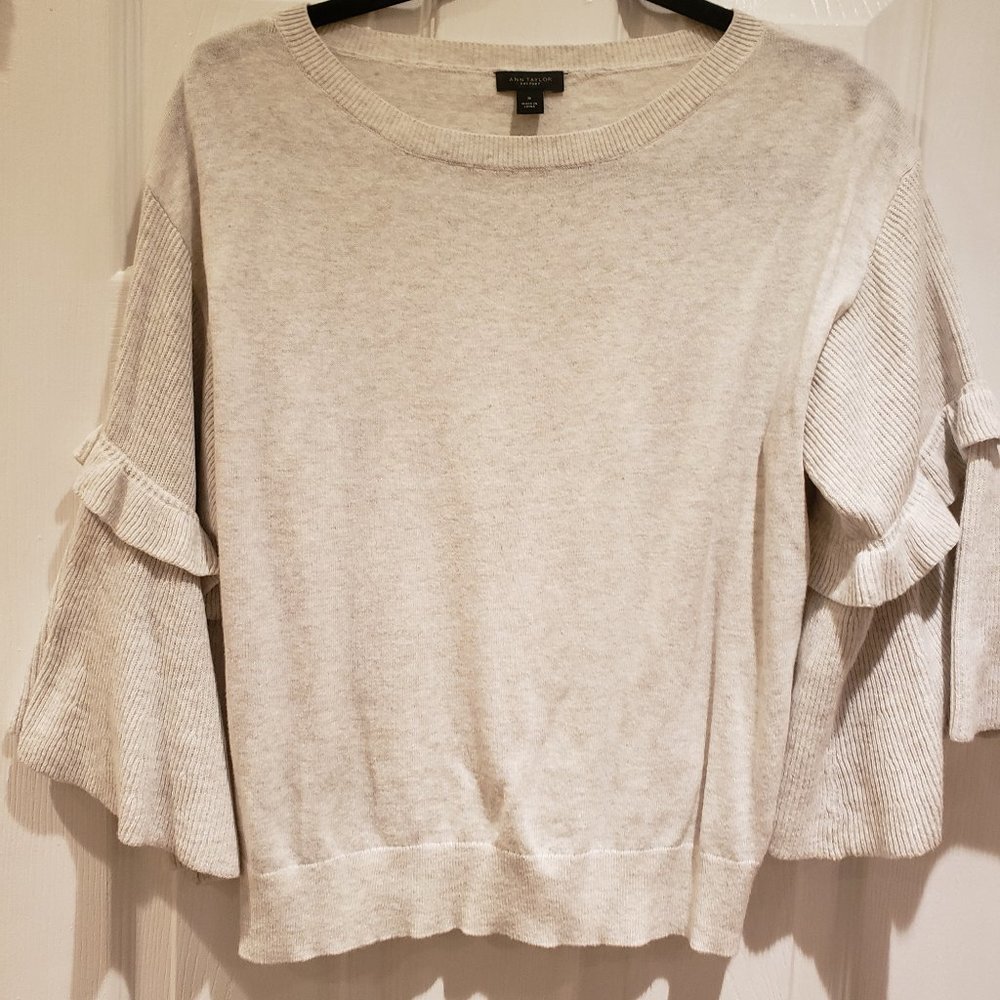 Ann Taylor Sweater with Flouncy Sleeves